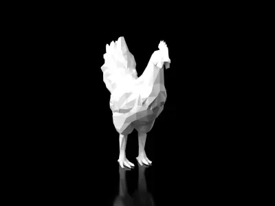 Chiken Low Poligonal Low-poly 3D model