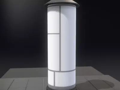 Classic Advertising Pillar 04 Low-poly 3D model