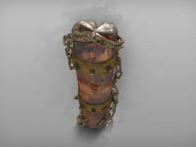 Totem with chain Free low-poly 3D model
