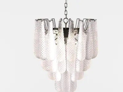 Italian Murano Petals Chandelier 3D model
