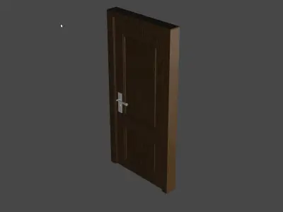 Wooden Door - low poly model Low-poly 3D model