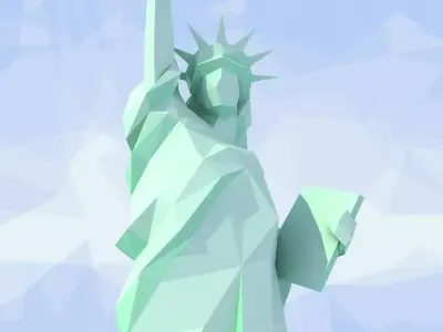 Statue of Liberty Low Poly Art Style Low-poly 3D model