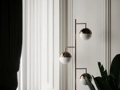 ORBS CHAMPAGNE FLOOR LAMP CB2 Exclusive 3D model