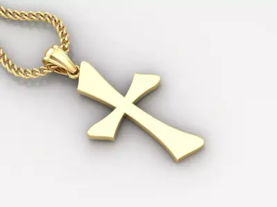 Light Gold 18K Cross Pendant 1CP034 3D print model