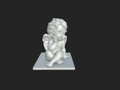 Cherub cupid statue 3D model