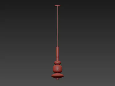 Luna Pendant in Glass and Metal by Gabriel Scott 3D model