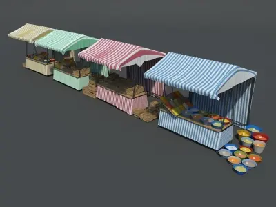 Market Stall 3D model