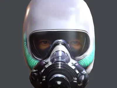 Gas mask helmet scifi character game space Low-poly Low-poly  Low-poly 3D model