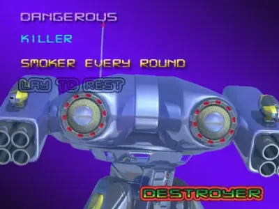 Robot game screen of game dangerous smoker killer every pound... 3D model