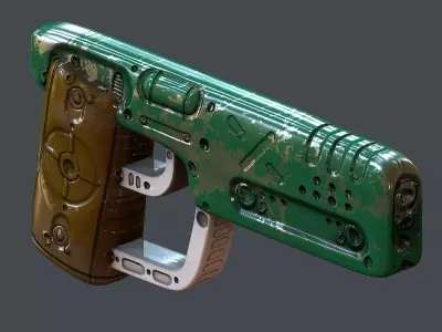 Gun scifi 3d model scifi Low-poly Low-poly 3D model Low-poly  Low-poly 3D model