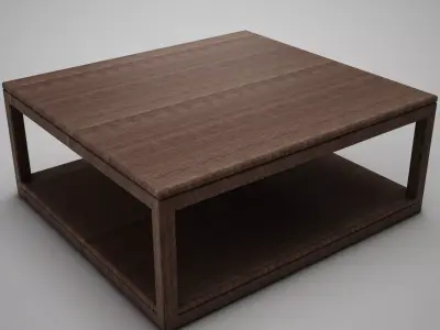 Wood Coffe Table Low-poly 3D model