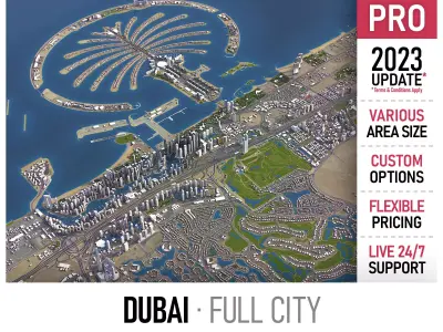 Dubai - 3D City Model Low-poly 3D model