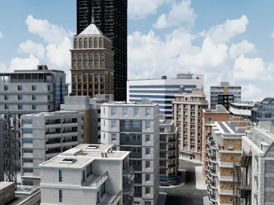 City Buildings Kitbash Pack of 22 Detailed Models Blender  3D model