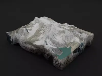 Shishapangma Low-poly 3D model