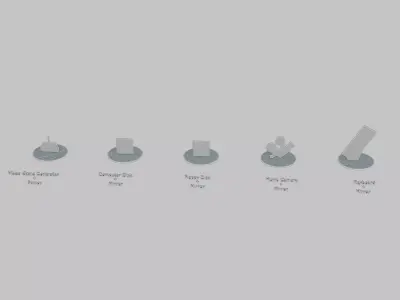Vaporwave Retro Mini Pack Emoji Statues 3D print model