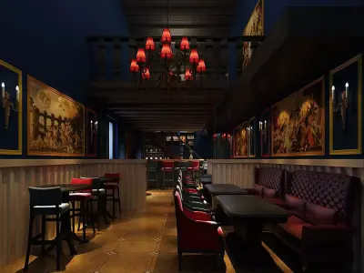Business Restaurant - Coffee - Banquet  88 3D model