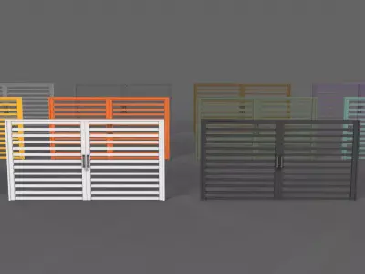 PBR Metal Gate D4 Low-poly 3D model