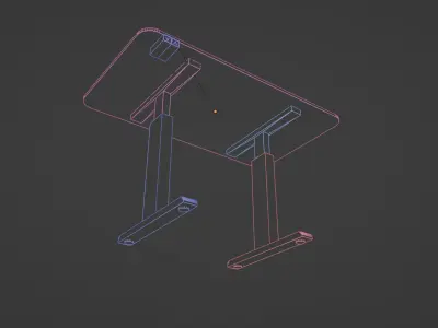 Office standing desk sit stand adjustable Low-poly 3D model