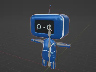Cuty Bot Low-poly 3D model