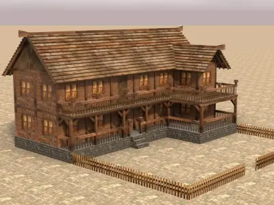 Medieval house fifteen 5 Low-poly 3D model