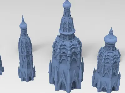 Persia Royalty tower 4 versions 3D model