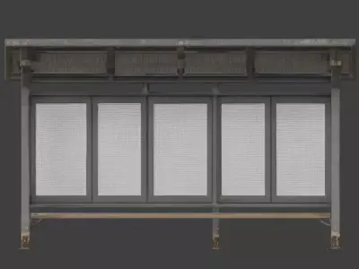 Urban Commuter Transit Shelter 3D Model Low-poly 3D model