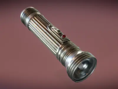 Vintage Flashlight Low-poly 3D model