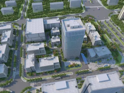 Animated shots of Rijing architecture 3D model