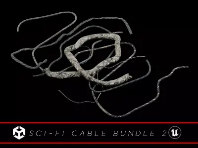 Sci-Fi Cables and Wires Bundle 2  Low-poly 3D model