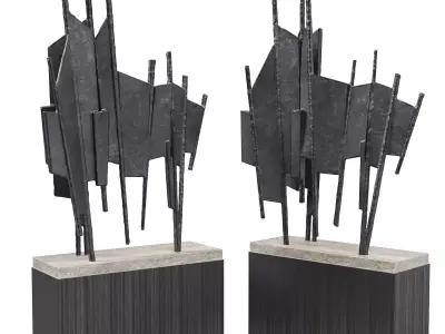 Metal Sail sculpture 3D model