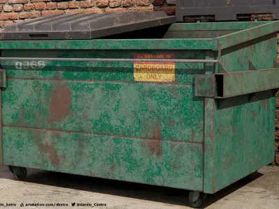 Garbage Container - 3d Model - Textures 4k 3D model