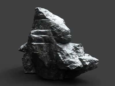 Snowy Rock 4-4 Low-poly 3D model