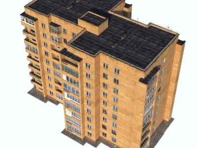 Soviet nine-story house 3D model