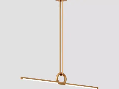 Beau Loop Brass Linear Pendant Light 3D model