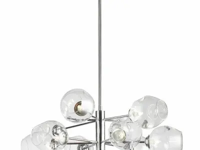 Chrome Cassana 8-Light Sputnik Modern Linear Chandelier 3D model