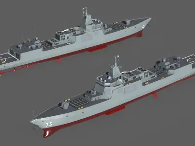  Modern Naval Destroyer Ship 