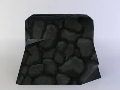 Black rock Low-poly 3D model