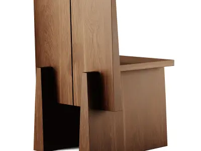 Van Rossum T-Elements Solid wood chair 3D model