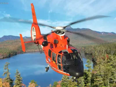  Eurocopter MH 65 Dolphin Coast Guard with Pilot 