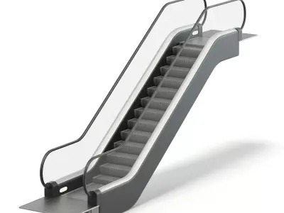 Short Escalator 3D Model 3D model