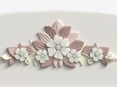 Children Decorated Wardrobe with Mirror and Drawers 3D model