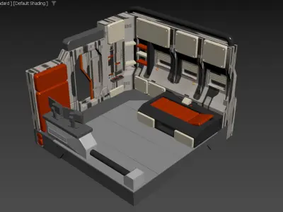 Sci-Fi Room Low-poly 3D model