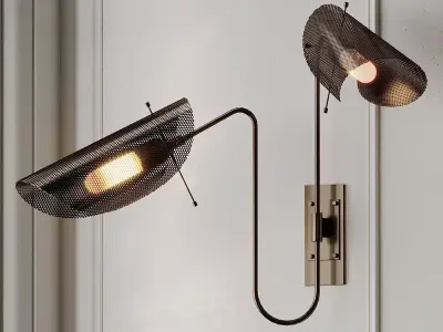 Tulle 2 Wall Lamp in Bronze by Blueprint Lighting 3D model
