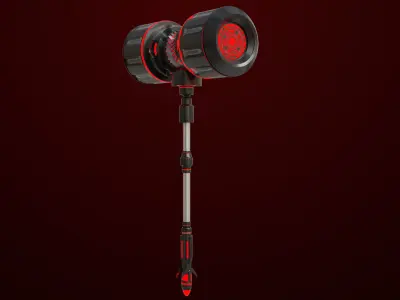 Sci Fi Battle Hammer04 All PBR Unity UE Textures Included  Low-poly 3D model