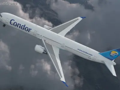  Condor Flugdienst Boeing 767-400 with Cabin and Doors Rigged for Cinema 4D 