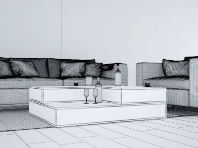 Sofa set - Interior Furniture 08 3D model