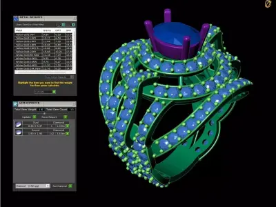 Architectural Dome Pave Cocktail Ring 3D print model