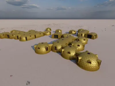  Synergistic Martian Dwellings - Regional Ecosystem Integration 3D model