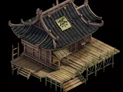 Field Building - Tea - Chalet 01 3D model