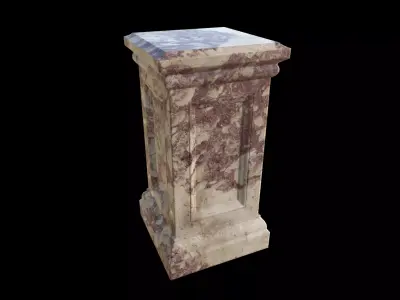 ornate stone pedestal 01 3D model